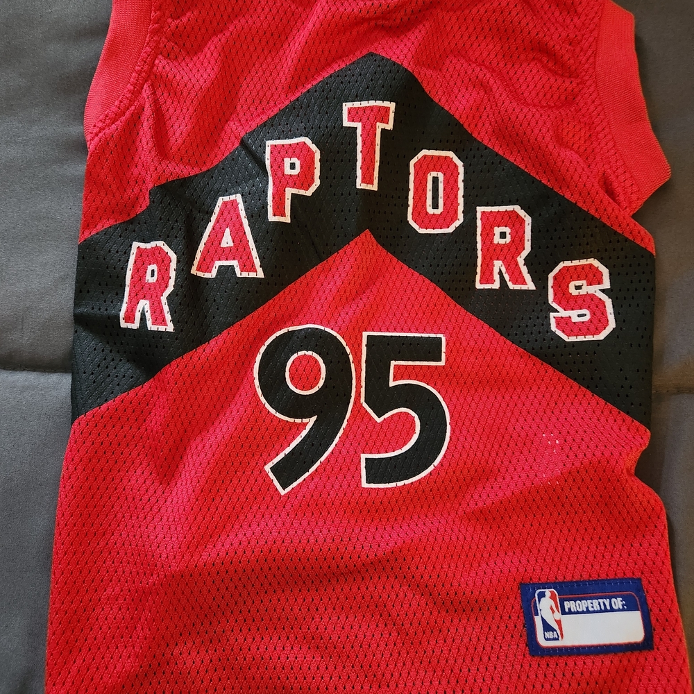 Pets First Red and Black Raptors Dog Jersey